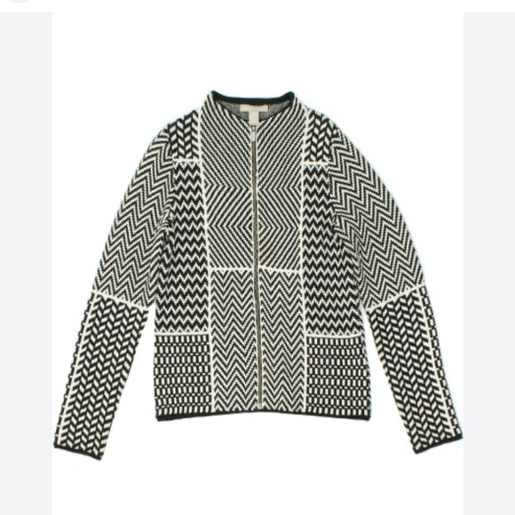 BANANA REPUBLIC Womens Chevron Knit Sweater Zip Up - Picture 1 of 3